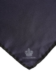 Foulard carré en soie bleu Dolce & Gabbana DG Crown pour homme