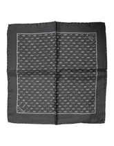 Foulard carré en soie à imprimé poisson noir Dolce & Gabbana pour homme