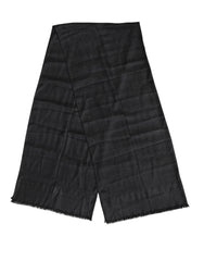 Dolce & Gabbana Dunkelgrauer Kaschmir-Fransen-Schal Halswärmer