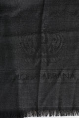 Dolce & Gabbana Dunkelgrauer Kaschmir-Fransen-Schal Halswärmer