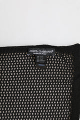 Dolce & Gabbana Schwarzer gemusterter Baumwollschal, quadratisch