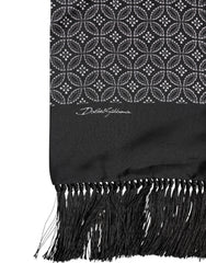 Foulard Dolce & Gabbana pour homme, à franges noires à motifs.
