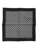 Dolce & Gabbana Schwarz-Weiß gemusterter quadratischer Foulard-Schal