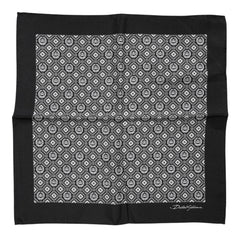 Dolce & Gabbana Schwarz-Weiß gemusterter quadratischer Foulard-Schal