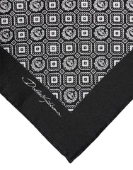 Dolce & Gabbana Schwarz-Weiß gemusterter quadratischer Foulard-Schal