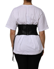 Ceinture corset Dolce & Gabbana en coton noir à lacets