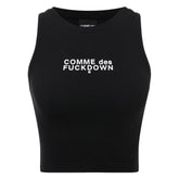 Haut court en coton noir Comme Des Fuckdown pour femme