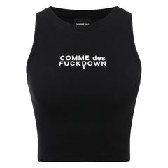 Haut court en coton noir Comme Des Fuckdown pour femme