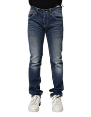 Jean en denim Dondup bleu délavé, coupe skinny, décontracté pour homme