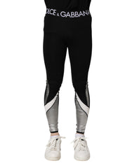 Leggings skinny pour homme Dolce & Gabbana en nylon noir et argent