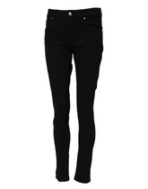 Jean skinny taille mi-haute en coton noir Dolce & Gabbana