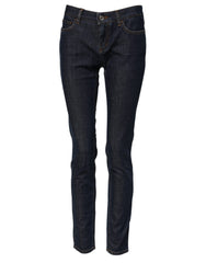 Jean skinny bleu en coton Dolce & Gabbana taille mi-haute