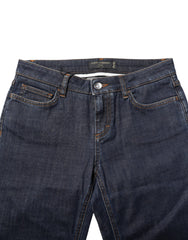 Jean skinny bleu en coton Dolce & Gabbana taille mi-haute