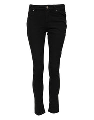 Jean skinny noir en coton Dolce & Gabbana taille mi-haute