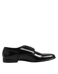 Chaussures habillées Dolce & Gabbana Derby en cuir noir à lacets pour homme