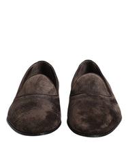 Mocassins Dolce & Gabbana en cuir et velours marron