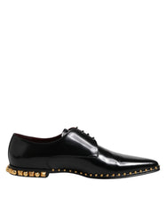 Chaussures habillées Dolce & Gabbana Derby cloutées en cuir noir pour homme