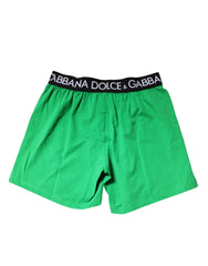 Dolce & Gabbana Grüne Baumwoll-Boxershorts (Regular)
