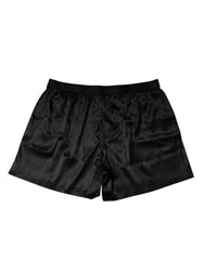 Dolce & Gabbana Schwarze Seiden-Boxershorts für Herren, reguläre Größe, Unterwäsche