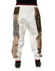 Pantaloni Jogger Patchwork Bianco Dolce & Gabbana