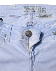 Jean en denim bleu clair Acht, coupe slim, taille basse, en coton.