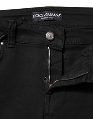 Jean slim en coton stretch noir Dolce & Gabbana