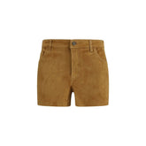 7FOR Beige Camel Hair Bermuda Shorts