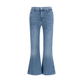 7FOR Blue Cotton Flared Jeans