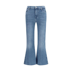 7FOR Blaue Jeans mit Schlag aus Baumwolle