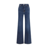 7FOR Blue Cotton Flared Jeans