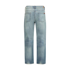 7FOR Blue Cotton Relaxed Fit Jeans