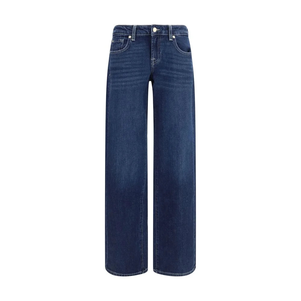 7FOR Blue Cotton Straight-Leg Jeans