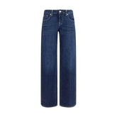 7FOR Blue Cotton Straight-Leg Jeans