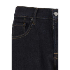 7FOR Blue Cotton Straight-Leg Jeans