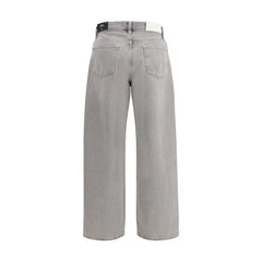 7FOR Gray Cotton Relaxed Fit Jeans