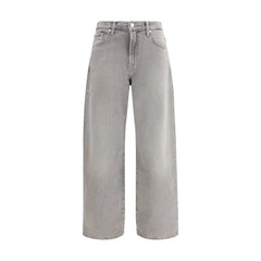 7FOR Gray Cotton Relaxed Fit Jeans