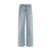 7FOR Light Blue Cotton Relaxed Fit Jeans