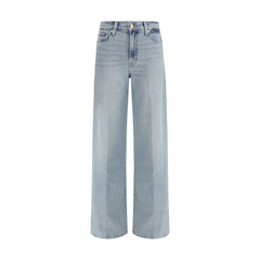7FOR Light Blue Cotton Relaxed Fit Jeans
