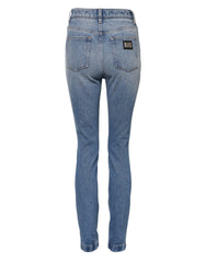 Dolce & Gabbana Blue Washed Skinny High Waist Denim Jeans