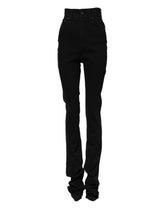 Jean skinny taille haute en coton noir Dolce & Gabbana