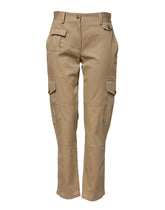 Dolce & Gabbana Beige Cargohose mit mittelhohem Bund und schmal zulaufendem Bein