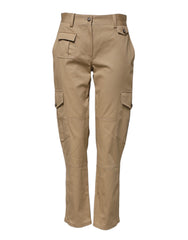 Dolce & Gabbana Beige Cargohose mit mittelhohem Bund und schmal zulaufendem Bein