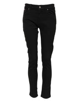 Jean skinny en coton noir Dolce & Gabbana taille mi-haute