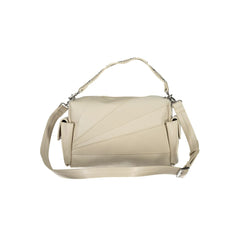 Borsa a Spalla Desigual Beige in Polietilene