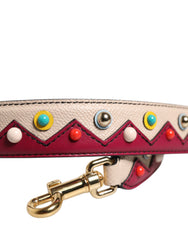 Dolce & Gabbana Beige-Roter Lederhandtaschen-Accessoire-Schulterriemen