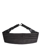 Ceinture Dolce & Gabbana noire pour homme, 100 % soie, taille large, style cummerbund