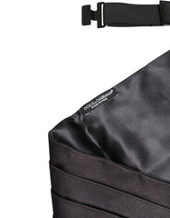 Dolce & Gabbana Herrengürtel aus 100 % Seide, schwarzer Kummerbund, breite Taille