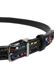 Dolce & Gabbana Gürtel mit schwarzem Paillettenbesatz und Metallschnalle