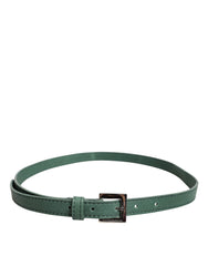 Ceinture Dolce & Gabbana en cuir vert foncé avec boucle en métal argenté