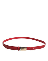 Dolce & Gabbana Ceinture Cintura en cuir rouge avec boucle carrée en métal